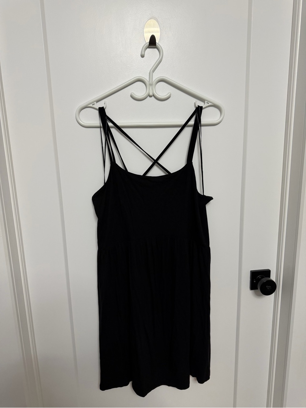 Old Navy Black Strappy Mini Dress with Crisscross Back - Size XL